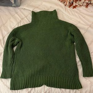 Aerie Knitted Green Cowl Neck Sweater - Size XS